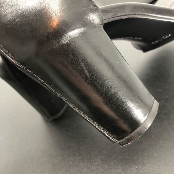 Costume National Leather Round Toe PVC Cutout Heeled Sandals - Picture 9 of 12